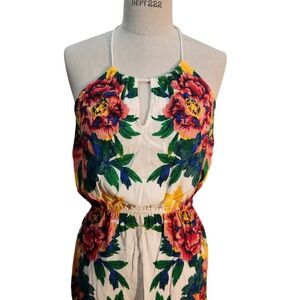 Freemarket Maxi Dress Floral Halter Neck Summer Bohemian Beach Vacation M